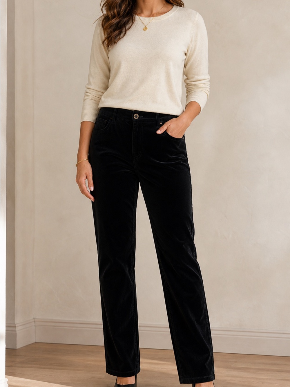 J Crew Black Velvet 5 Pocket Pants Sz 16